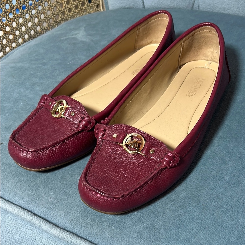 Michael Kors Leather Flats with Gold Hardware